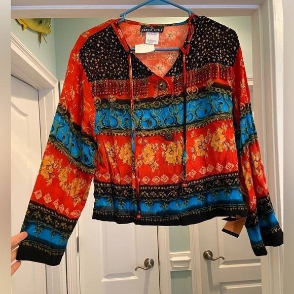 Carole Little Tops - Vintage Carol Little Southwestern Boho Beaded Button Up Blouse